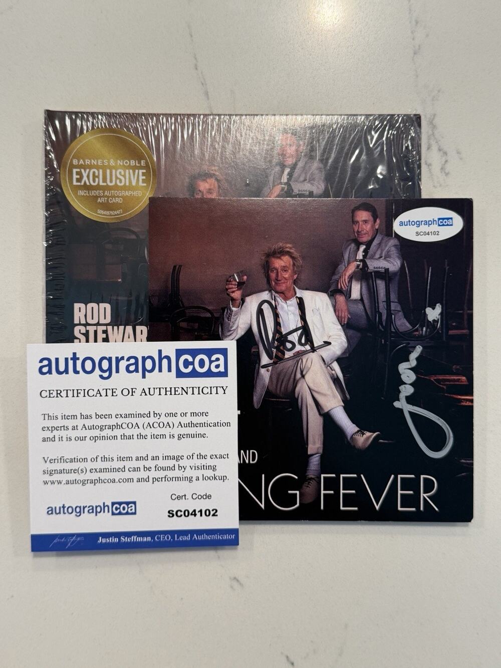 Rod Stewart & Jools Holland Double Signed COA ACOA Swing Fever CD AUTOGRAPH #16